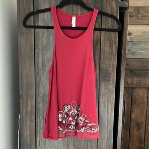 Embellished red tank